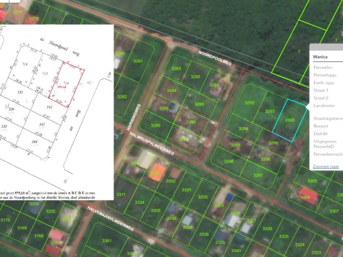 Grondhuur, 1466 m2, Tjong A Kietweg te Livorno. In een zijstraat 2e perceel (30x48m). Zeer goed gelegen, dichtbij winkels, bar, bakkerij, onsbelang, - Hoofdfoto
