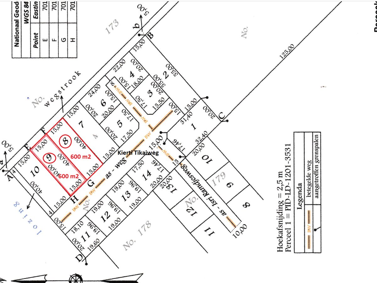 Grondhuur, 1466 m2, Tjong A Kietweg te Livorno. In een zijstraat 2e perceel (30x48m). Zeer goed gelegen, dichtbij winkels, bar, bakkerij, onsbelang, - Foto 2