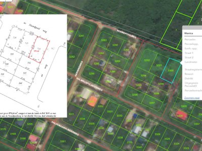 Grondhuur, 1466 m2, Tjong A Kietweg te Livorno. In een zijstraat 2e perceel (30x48m). Zeer goed gelegen, dichtbij winkels, bar, bakkerij, onsbelang, - Foto 1